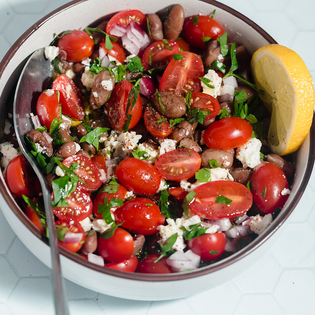 Mediterranean-inspired tomato and bean salad with Primary Beans