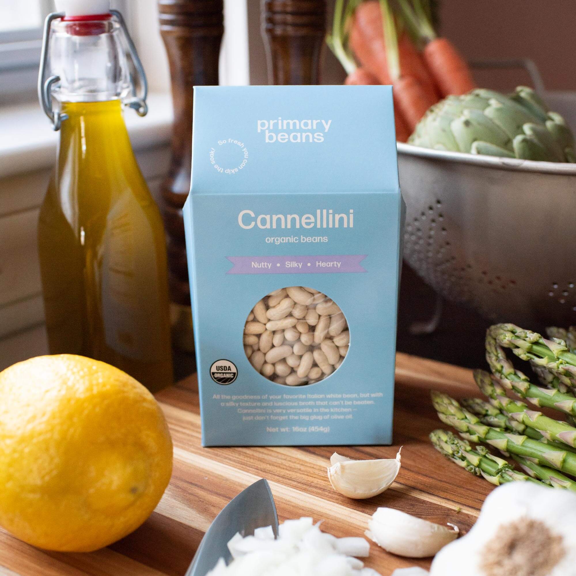 Primary Beans Organic Cannellini counter